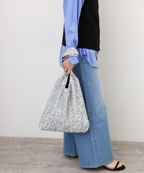 JOURNAL STANDARD relume(ジャーナルスタンダード レリューム)の「《追加》RELUME スパンコールトートバッグ(トートバッグ・レディース・ブラック/シルバー・FREE)」の6枚目の写真