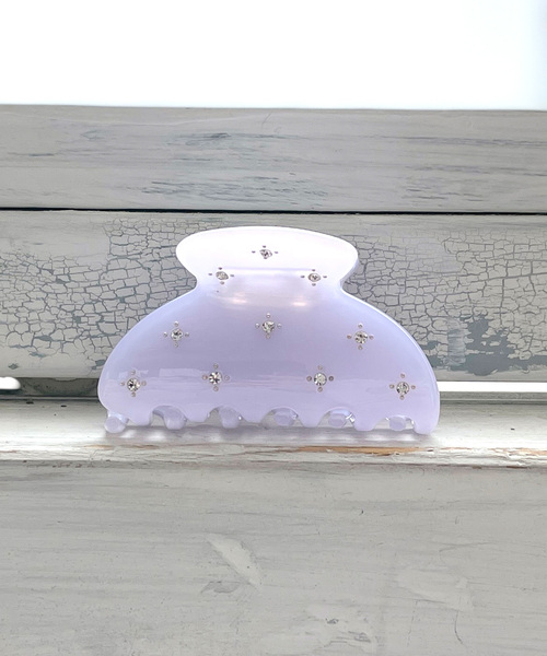 ROPE' PICNIC（ロペピクニック）の「プチビジューフラワーヘアバンス（バレッタ/ヘアクリップ・レディース・キナリ/ライトグリーン/ブラック/ダークラベンダー・FREE）」の4枚目の写真