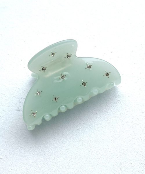 ROPE' PICNIC（ロペピクニック）の「プチビジューフラワーヘアバンス（バレッタ/ヘアクリップ・レディース・キナリ/ライトグリーン/ブラック/ダークラベンダー・FREE）」の3枚目の写真