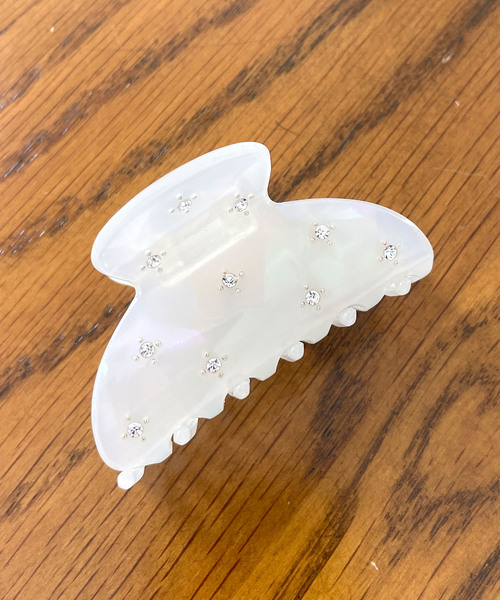 ROPE' PICNIC（ロペピクニック）の「プチビジューフラワーヘアバンス（バレッタ/ヘアクリップ・レディース・キナリ/ライトグリーン/ブラック/ダークラベンダー・FREE）」の2枚目の写真