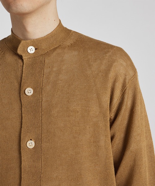 Paul Smith COLLECTION（ポールスミスコレクション）の「バンドカラーリネンカーディガン ニット / 144271 K2408（ニット/セーター・メンズ・カーキ/チョコ・MEDIUM/LARGE）」の6枚目の写真