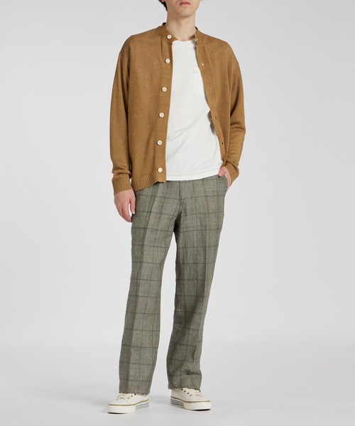 Paul Smith COLLECTION（ポールスミスコレクション）の「バンドカラーリネンカーディガン ニット / 144271 K2408（ニット/セーター・メンズ・カーキ/チョコ・MEDIUM/LARGE）」の3枚目の写真