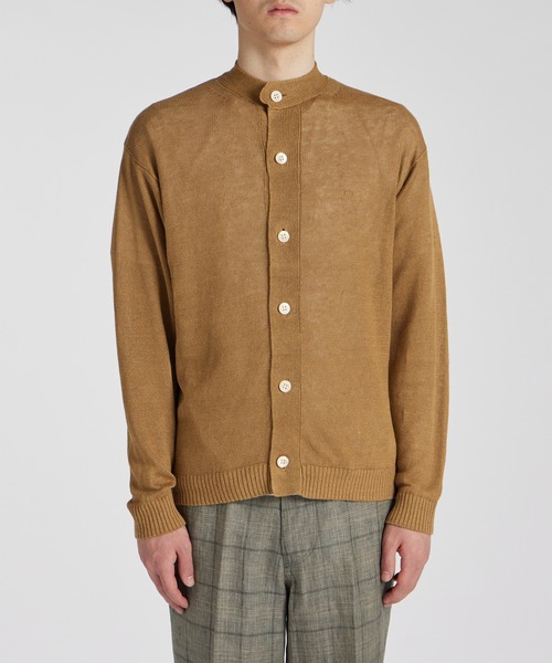 Paul Smith COLLECTION（ポールスミスコレクション）の「バンドカラーリネンカーディガン ニット / 144271 K2408（ニット/セーター・メンズ・カーキ/チョコ・MEDIUM/LARGE）」の4枚目の写真