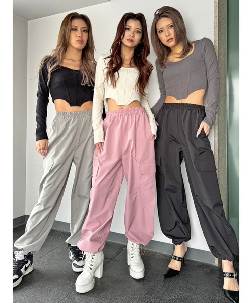 EGOIST（エゴイスト）の「ワイドストレートカーゴパンツ（カーゴパンツ・レディース・ピンク/ブラック/グレー・FREE）」の18枚目の写真