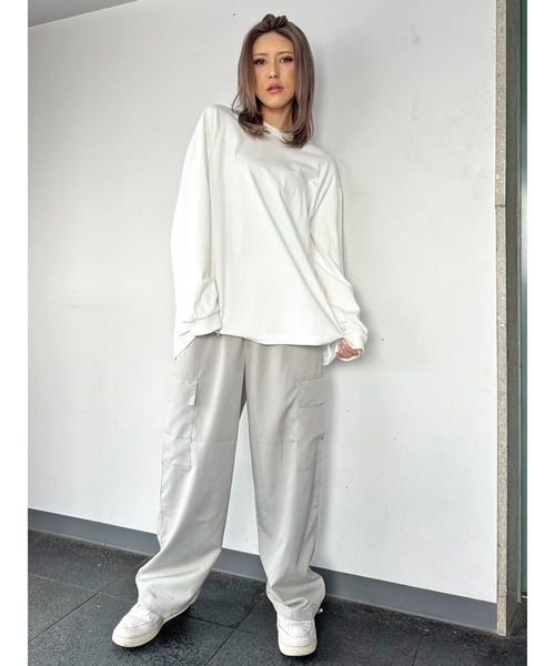 EGOIST（エゴイスト）の「ワイドストレートカーゴパンツ（カーゴパンツ・レディース・ピンク/ブラック/グレー・FREE）」の21枚目の写真