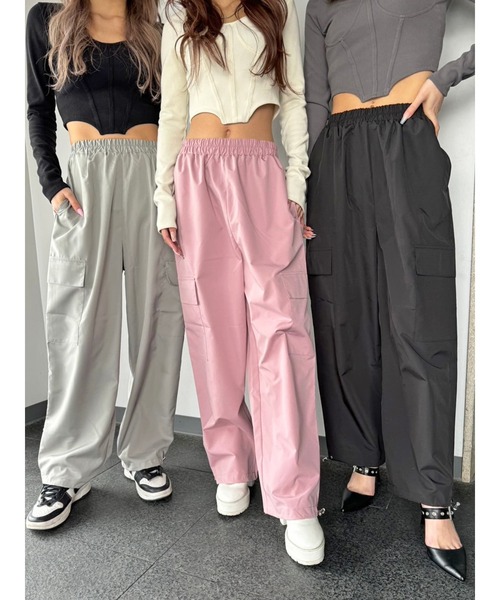 EGOIST（エゴイスト）の「ワイドストレートカーゴパンツ（カーゴパンツ・レディース・ピンク/ブラック/グレー・FREE）」の15枚目の写真