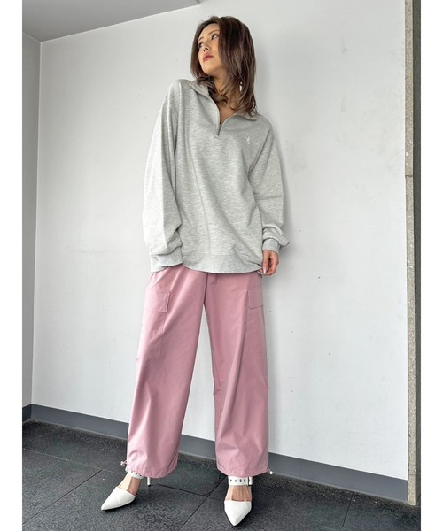 EGOIST（エゴイスト）の「ワイドストレートカーゴパンツ（カーゴパンツ・レディース・ピンク/ブラック/グレー・FREE）」の5枚目の写真