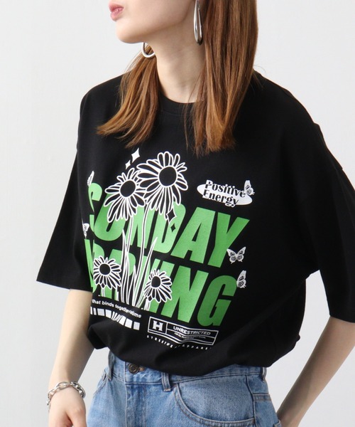 RGY(アールジーワイ)の「RGY SUNDAY MORNING ビッグシルエットTシャツ(Tシャツ/カットソー・メンズ・ホワイト/ネイビー/ブラック・M/L)」の2枚目の写真