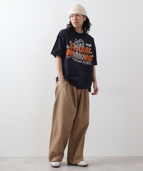 RGY(アールジーワイ)の「RGY SUNDAY MORNING ビッグシルエットTシャツ(Tシャツ/カットソー・メンズ・ホワイト/ネイビー/ブラック・M/L)」の4枚目の写真