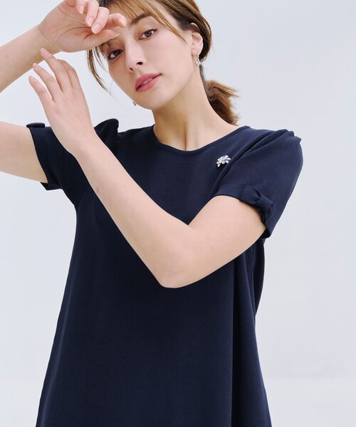 Tiaclasse(ティアクラッセ)の「【洗える】リボン袖ニットチュニックブラウス(ニット/セーター・レディース・ミント/ネイビー/ピンク系その他/ブラック系その他・M/L)」の10枚目の写真