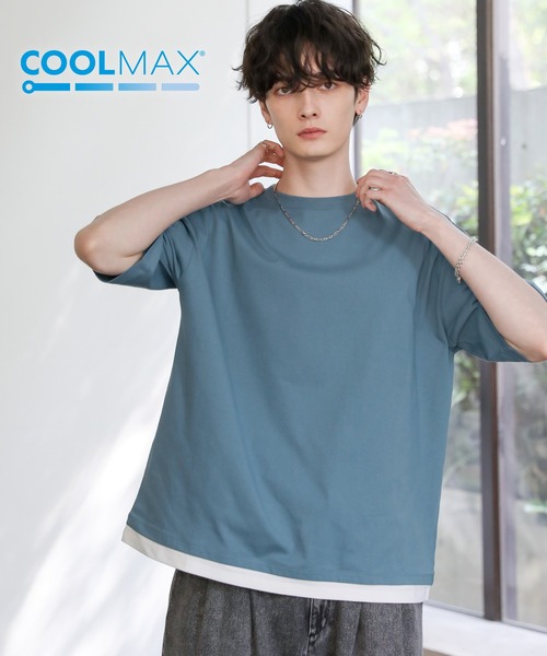 ASTRONOMY（アストロノミー）の「COOLMAX(R)ヘビーウェイトフェイクレイヤードTシャツ（Tシャツ/カットソー・メンズ・ホワイト系/ブラック/ブルー/チャコール/ライトグレー/ホワイト・XL/S/M/L）」の6枚目の写真