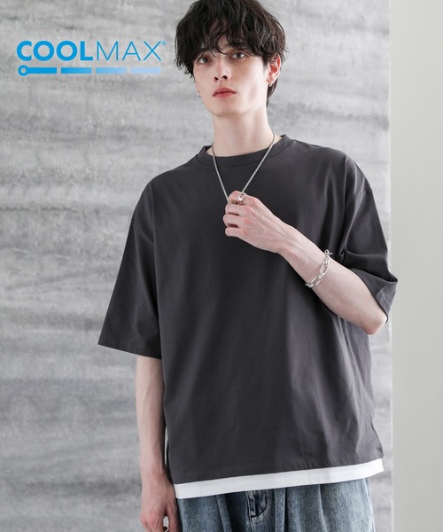 ASTRONOMY（アストロノミー）の「COOLMAX(R)ヘビーウェイトフェイクレイヤードTシャツ（Tシャツ/カットソー・メンズ・ホワイト系/ブラック/ブルー/チャコール/ライトグレー/ホワイト・XL/S/M/L）」の5枚目の写真