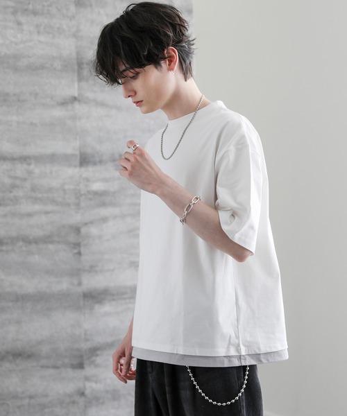 ASTRONOMY（アストロノミー）の「COOLMAX(R)ヘビーウェイトフェイクレイヤードTシャツ（Tシャツ/カットソー・メンズ・ホワイト系/ブラック/ブルー/チャコール/ライトグレー/ホワイト・XL/S/M/L）」の21枚目の写真