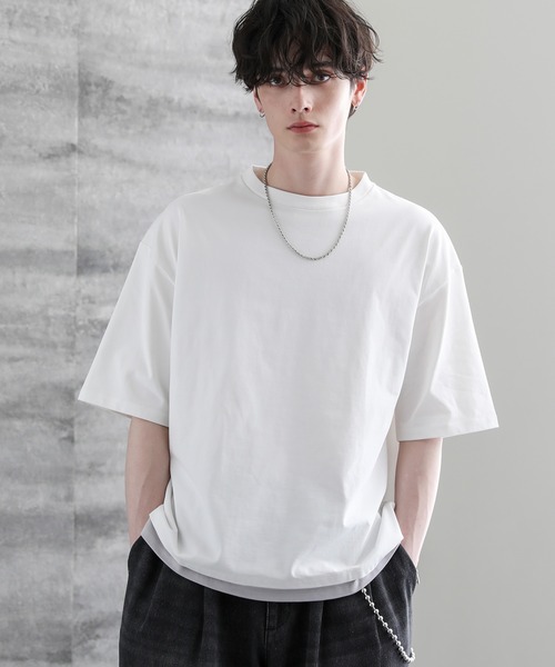 ASTRONOMY（アストロノミー）の「COOLMAX(R)ヘビーウェイトフェイクレイヤードTシャツ（Tシャツ/カットソー・メンズ・ホワイト系/ブラック/ブルー/チャコール/ライトグレー/ホワイト・XL/S/M/L）」の20枚目の写真
