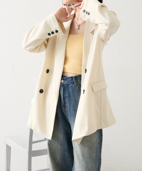 mystic（ミスティック）の「BIGジャケット（テーラードジャケット・レディース・アイボリー/ブラック・FREE）」の21枚目の写真