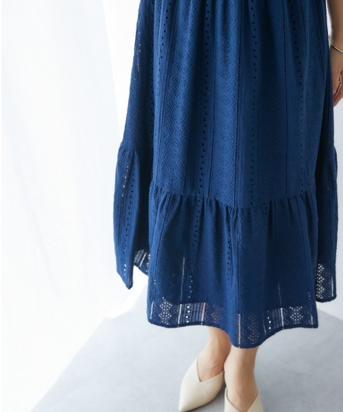 Petitjo（プッチージョ）の「小さいサイズ　綿100％コットンレースワンピース　低身長さん・小柄女性（ワンピース・レディース・ネイビー/パープル/ブルー・PSS/PS/PM/PL）」の9枚目の写真