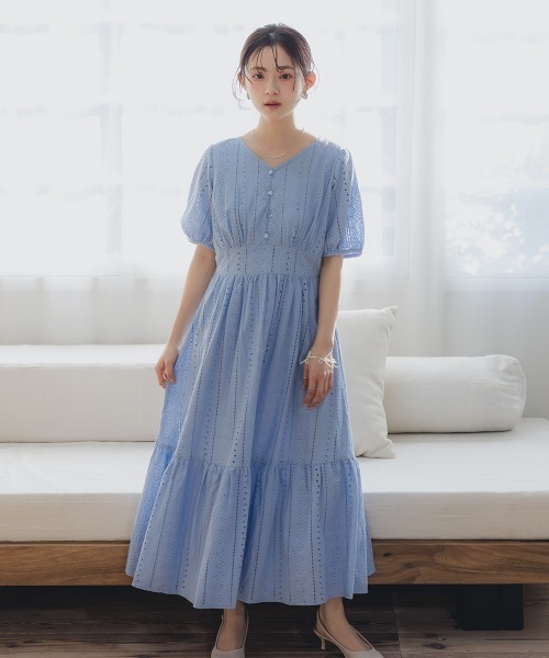 Petitjo（プッチージョ）の「小さいサイズ　綿100％コットンレースワンピース　低身長さん・小柄女性（ワンピース・レディース・ネイビー/パープル/ブルー・PSS/PS/PM/PL）」の20枚目の写真