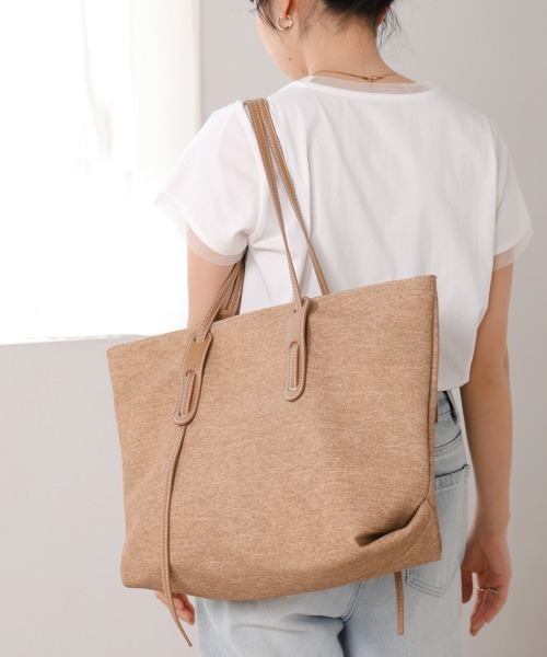 Bab(バブ)の「ベルトデザイントートBAG(トートバッグ・レディース・ベージュ/ブルー・ONESIZE)」の5枚目の写真