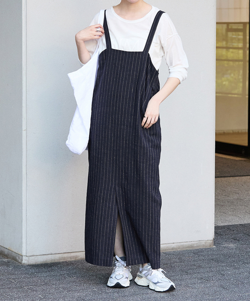 イエナ　リネン混I ラインジャンパースカート IENA ワンピース 「追加」リネン混 Iライン ジャンパースカート