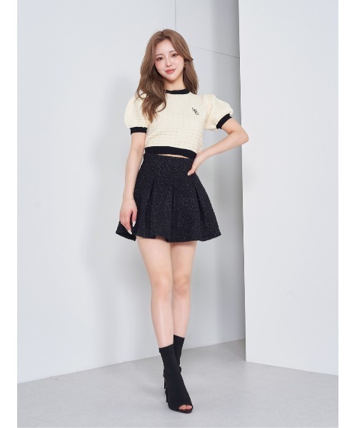 Darich（ダーリッチ）の「ラメツイードハイウエストフレアスカート  