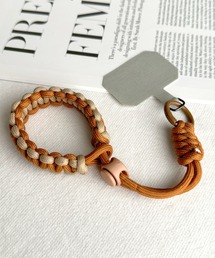 UNii（ユニー）の「編み込み パラコード ハンドストラップ スマホストラップ 落下防止 バイカラー ホルダー付（スマホグッズ）」