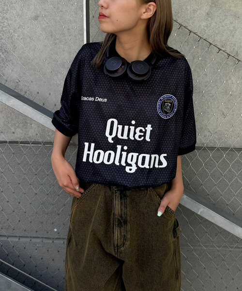 CIAOPANIC(チャオパニック)の「【ユニセックス】フットボールVネックゲームシャツ(Tシャツ/カットソー・レディース・ベージュ/グリーン/ホワイト/ブラック・FREE)」の21枚目の写真
