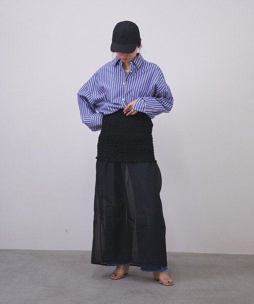 【セール】Shirring bare skirt（スカート）｜oll（オール）