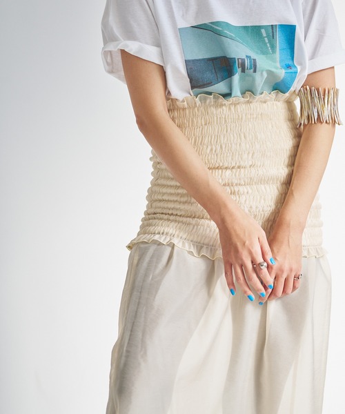oll(オール)の「Shirring bare skirt(スカート・レディース・ベージュ/ブラック・FREE)」の15枚目の写真
