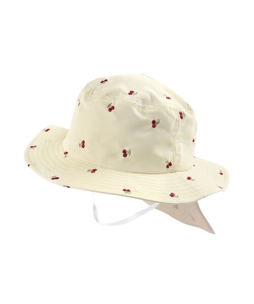 BRANSHES（ブランシェス）の「日よけ付き刺繍ハット（ハット・キッズ・ピンク/ベージュ/アイボリー・50cm/52cm/56cm/54cm）」の2枚目の写真