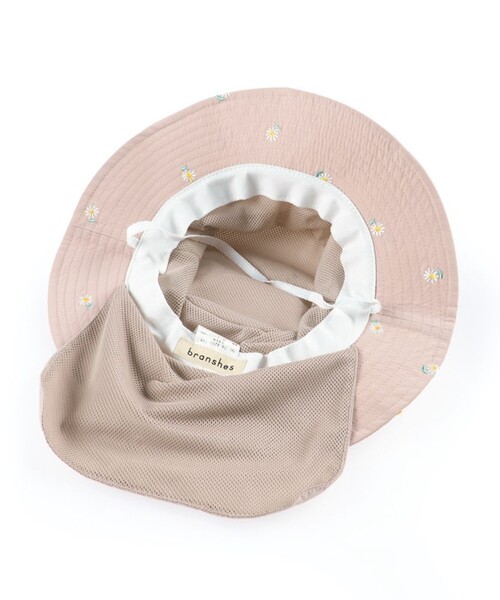 BRANSHES（ブランシェス）の「日よけ付き刺繍ハット（ハット・キッズ・ピンク/ベージュ/アイボリー・50cm/52cm/56cm/54cm）」の12枚目の写真