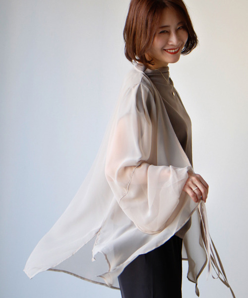 カーディガン 夏の羽織りに活躍！ノースリーブと好相性シアーカーディガン レディース Ehre style カーディガン 夏の羽織りに活躍！ノースリーブと好