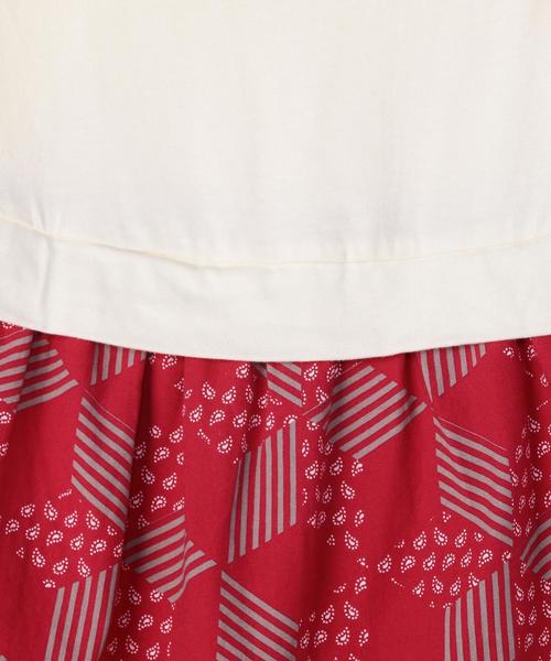 coen（コーエン）の「【coen kids】プリントコンビワンピース（100～150cm)（ワンピース・キッズ・オフホワイト/ダークグレー・110/100/120/130/150/140）」の6枚目の写真