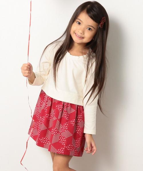 coen（コーエン）の「【coen kids】プリントコンビワンピース（100～150cm)（ワンピース・キッズ・オフホワイト/ダークグレー・110/100/120/130/150/140）」の12枚目の写真