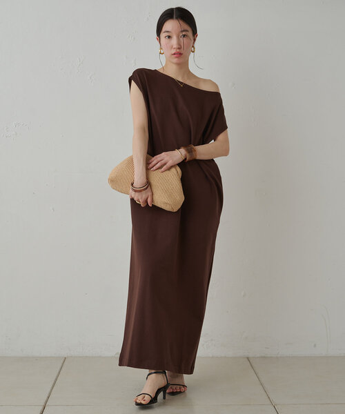 即納Loungedressラウンジドレス　リラックスカットワンピース　ブラウン LOUNGEDRESS（ラウンジドレス）の「リラックスカットワンピース