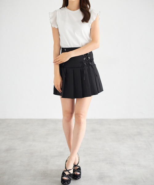 tocco closet(トッコ クローゼット)の「【ZOZO限定】シフォンフリルスリーブトップス(シャツ/ブラウス・レディース・ブラック/オフホワイト/チャコールグレー・M)」の4枚目の写真