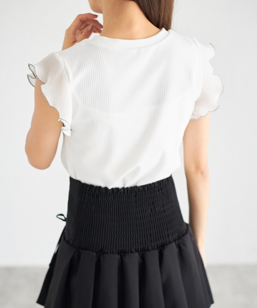 tocco closet(トッコ クローゼット)の「【ZOZO限定】シフォンフリルスリーブトップス(シャツ/ブラウス・レディース・ブラック/オフホワイト/チャコールグレー・M)」の11枚目の写真
