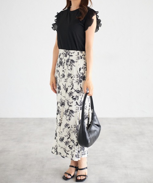 tocco closet(トッコ クローゼット)の「【ZOZO限定】シフォンフリルスリーブトップス(シャツ/ブラウス・レディース・ブラック/オフホワイト/チャコールグレー・M)」の17枚目の写真