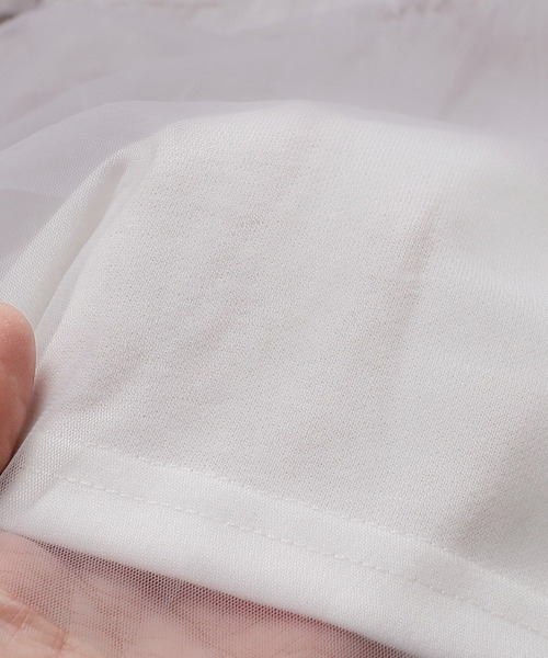 reca（レカ）の「チュールドッキングTシャツ（Tシャツ/カットソー・レディース・ブラック/オフホワイト/チャコール・FREE）」の19枚目の写真