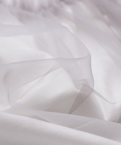 reca（レカ）の「チュールドッキングTシャツ（Tシャツ/カットソー・レディース・ブラック/オフホワイト/チャコール・FREE）」の9枚目の写真