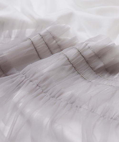 reca（レカ）の「チュールドッキングTシャツ（Tシャツ/カットソー・レディース・ブラック/オフホワイト/チャコール・FREE）」の11枚目の写真