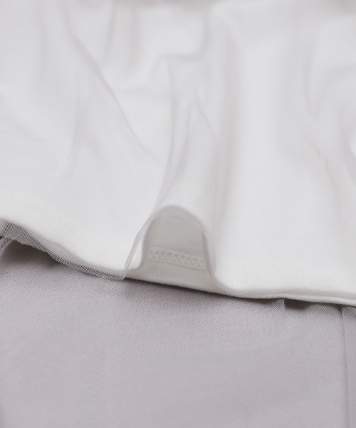 reca（レカ）の「チュールドッキングTシャツ（Tシャツ/カットソー・レディース・ブラック/オフホワイト/チャコール・FREE）」の12枚目の写真