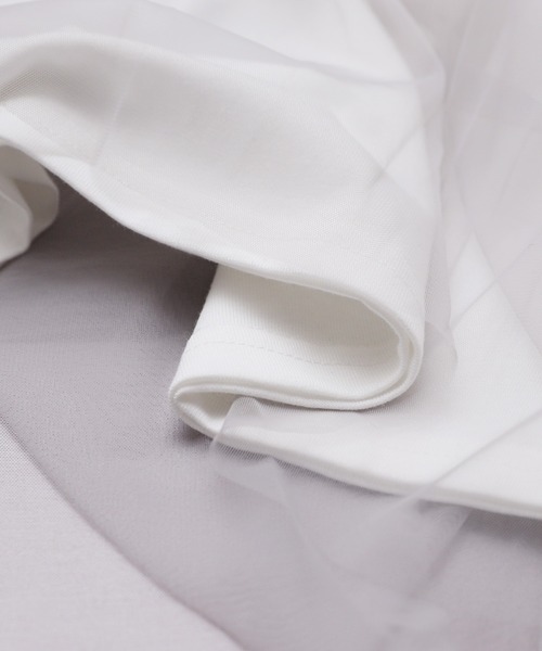 reca（レカ）の「チュールドッキングTシャツ（Tシャツ/カットソー・レディース・ブラック/オフホワイト/チャコール・FREE）」の13枚目の写真