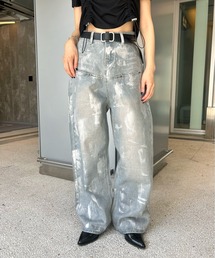 WHO'S WHO gallery（フーズフーギャラリー）の「スラッシュポケット箔ワイドデニム（デニムパンツ）」