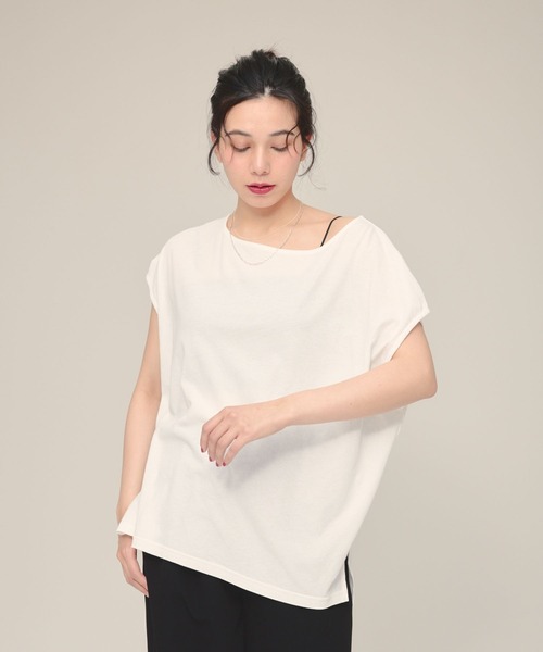 eL(エル)の「【eL】Sheer Loose french sleeve/132329(Tシャツ/カットソー・レディース・ブラック/オフホワイト・FREE)」の22枚目の写真