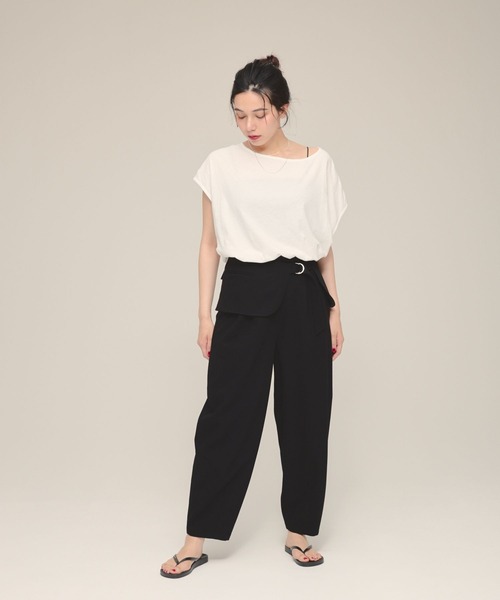 eL(エル)の「【eL】Sheer Loose french sleeve/132329(Tシャツ/カットソー・レディース・ブラック/オフホワイト・FREE)」の19枚目の写真