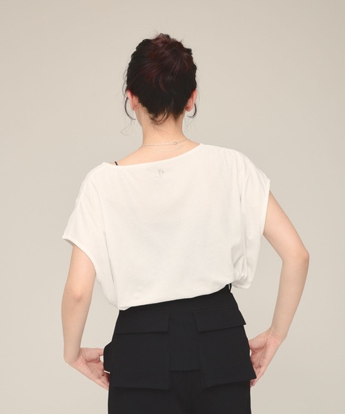 eL(エル)の「【eL】Sheer Loose french sleeve/132329(Tシャツ/カットソー・レディース・ブラック/オフホワイト・FREE)」の18枚目の写真