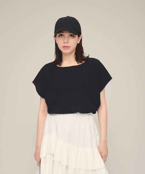 eL(エル)の「【eL】Sheer Loose french sleeve/132329(Tシャツ/カットソー・レディース・ブラック/オフホワイト・FREE)」の14枚目の写真
