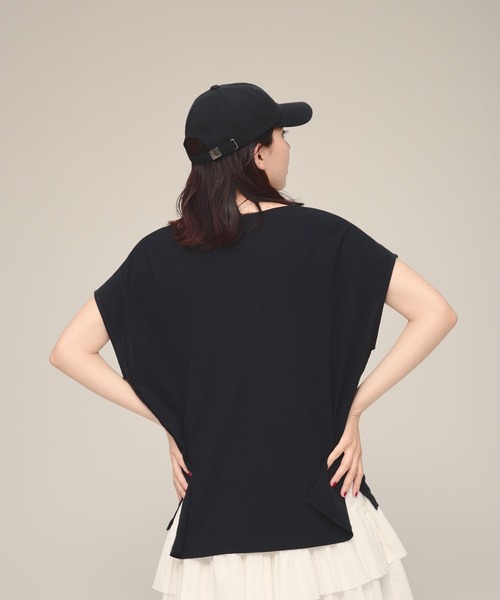 eL(エル)の「【eL】Sheer Loose french sleeve/132329(Tシャツ/カットソー・レディース・ブラック/オフホワイト・FREE)」の10枚目の写真