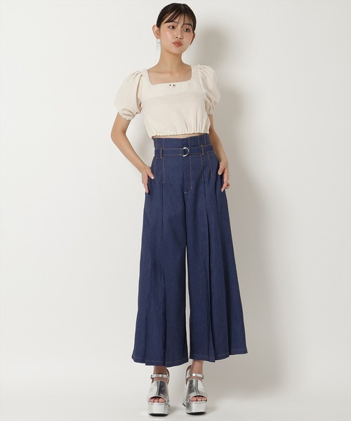 REDYAZEL（レディアゼル）の「ギンガムチェックパフスリーブブラウス（シャツ/ブラウス・レディース・ブラック/ベージュ/パープル・FREE）」の15枚目の写真