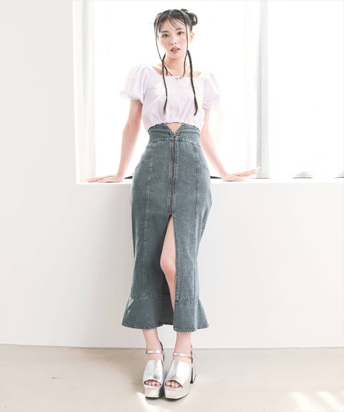 REDYAZEL（レディアゼル）の「ギンガムチェックパフスリーブブラウス（シャツ/ブラウス・レディース・ブラック/ベージュ/パープル・FREE）」の19枚目の写真